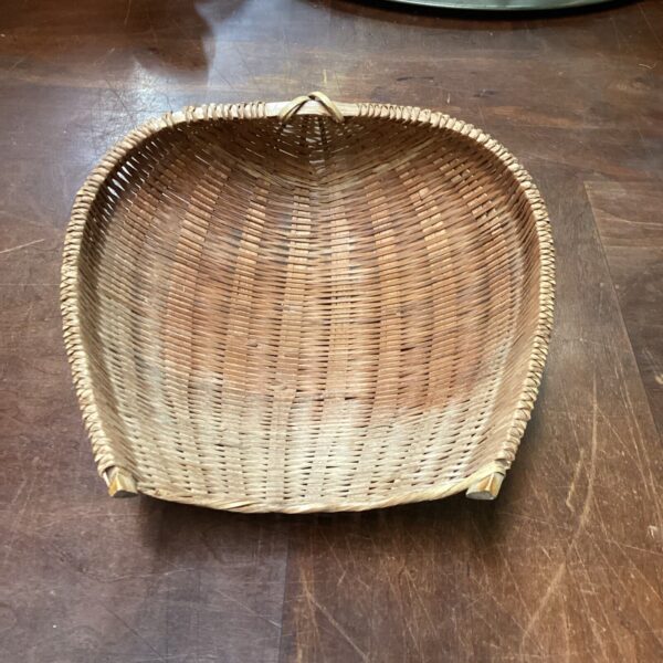 Vintage Wicker Winnowing Basket Woven Grain Scoop Boho Bohemian Decor - Image 2