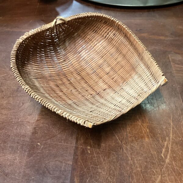 Vintage Wicker Winnowing Basket Woven Grain Scoop Boho Bohemian Decor