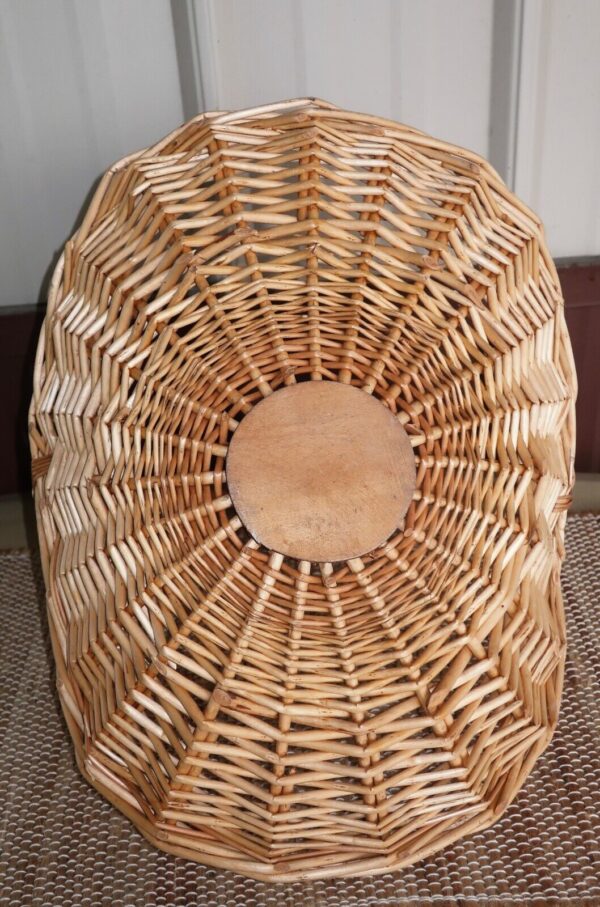 Vintage Wicker Woven Basket Herb flower Gathering boho garden gardening flat 17" - Image 4