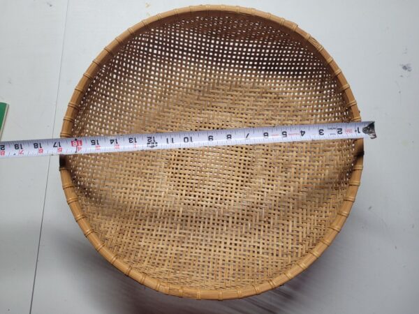 Vintage Winnowing Basket Bamboo Wicker Woven Round Large 17" Kitchen Boho Decor - Image 4