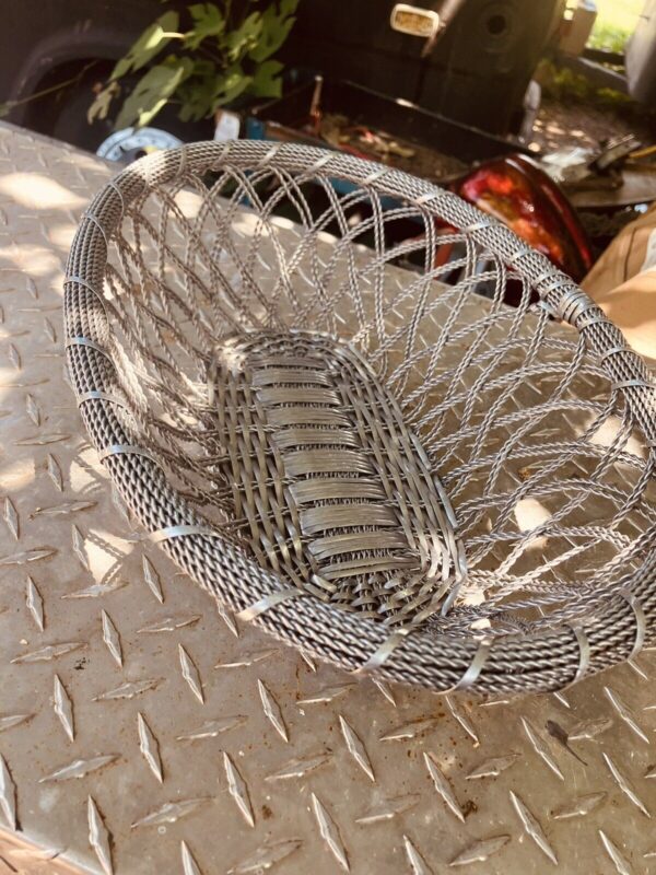 Vintage Woven Aluminum Bread Basket - Image 3