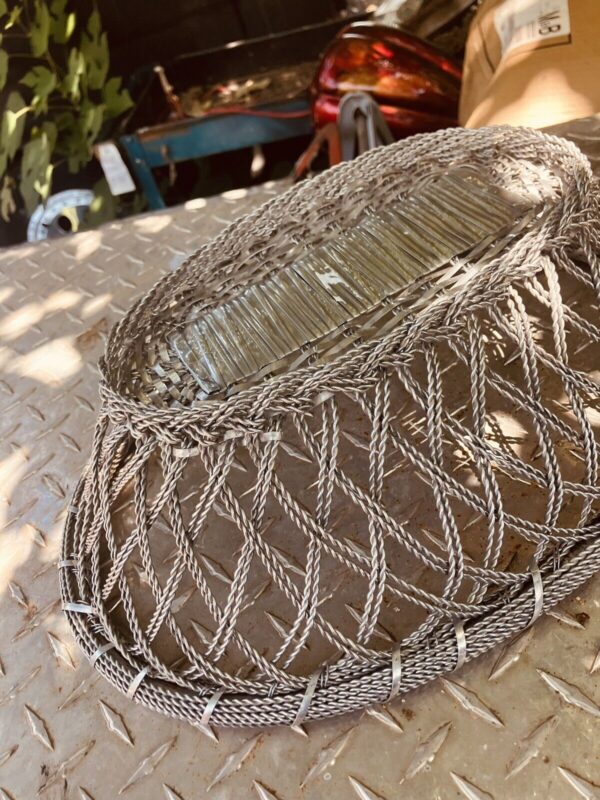 Vintage Woven Aluminum Bread Basket - Image 4