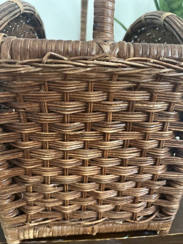 Vintage woven Basket Boho Magazine Rack - Image 3