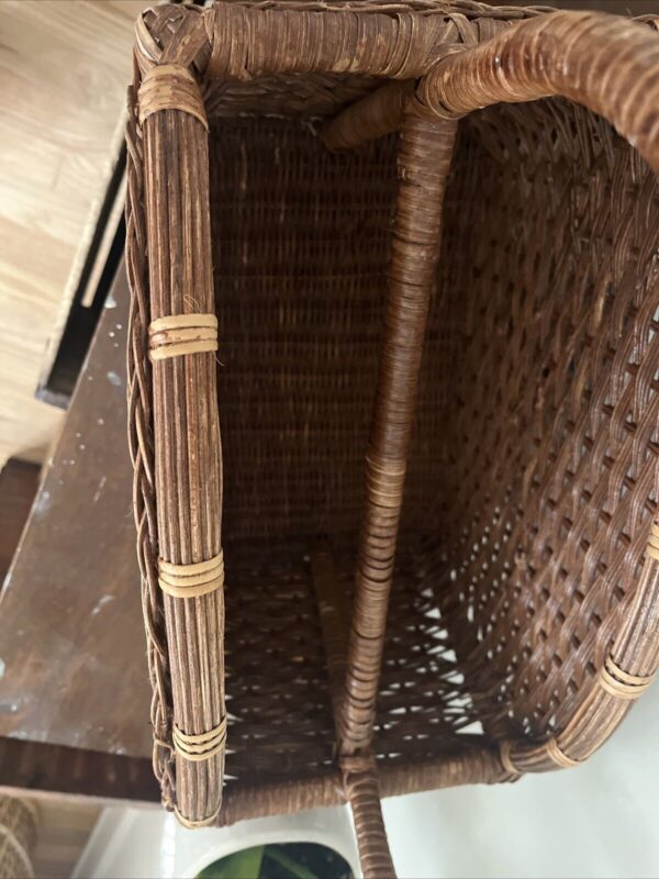 Vintage woven Basket Boho Magazine Rack - Image 6