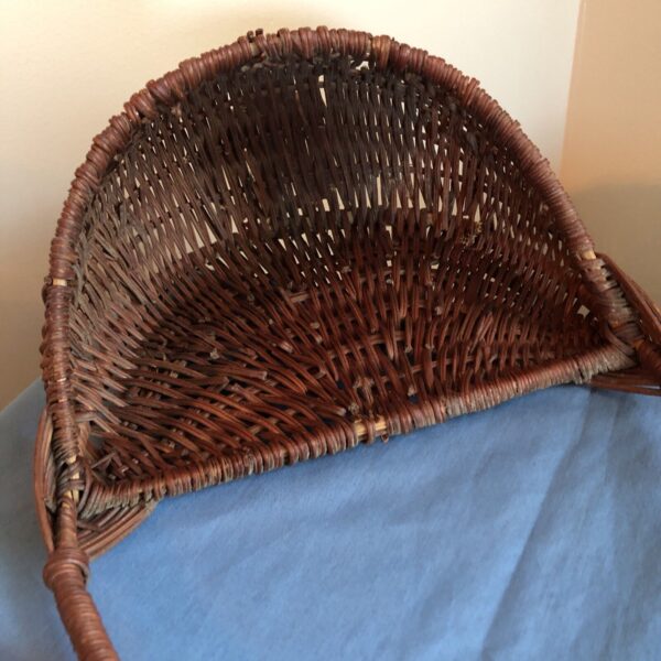 Vintage Woven Buttocks Gods Eye Footed Wall Basket Boho Farmhouse - Image 5