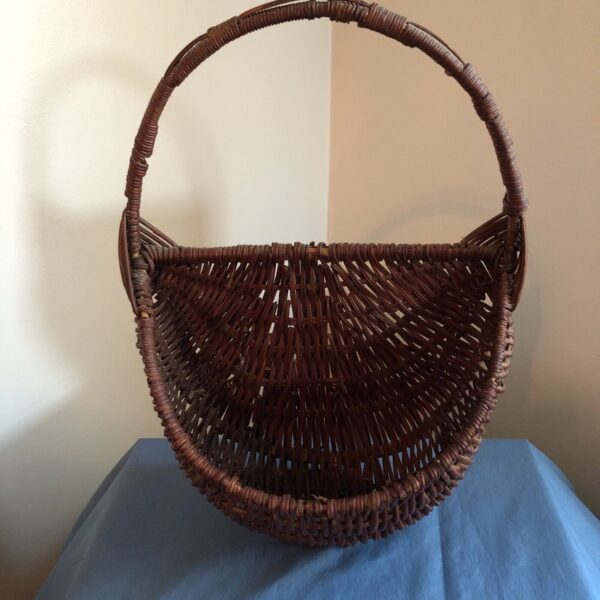 Vintage Woven Buttocks Gods Eye Footed Wall Basket Boho Farmhouse - Image 6