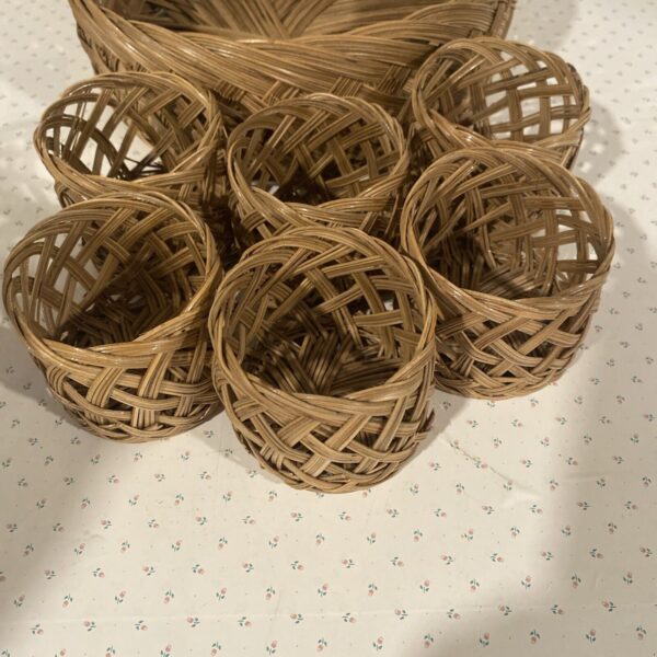 Vintage Woven Glass Coasters Boho Basket Caddy Glass Jacket Coasters Cup Holders - Image 5