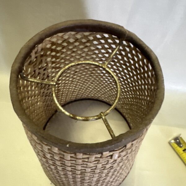 Vintage Woven Wicker Basket Cone Lamp Shade Retro Mid Century 6.5w x 9h x 3.5w - Image 2