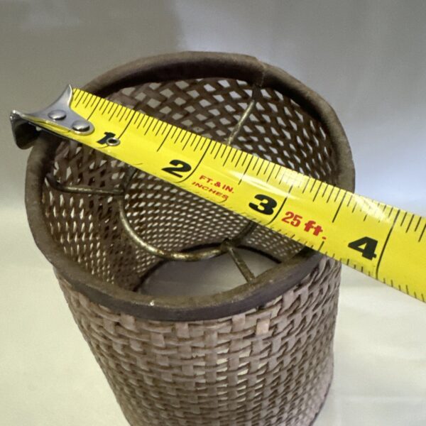 Vintage Woven Wicker Basket Cone Lamp Shade Retro Mid Century 6.5w x 9h x 3.5w - Image 3