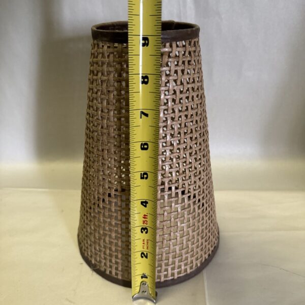 Vintage Woven Wicker Basket Cone Lamp Shade Retro Mid Century 6.5w x 9h x 3.5w - Image 6