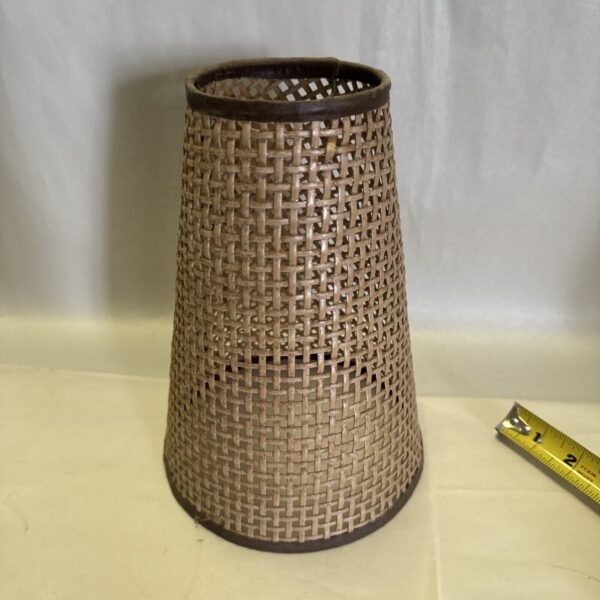 Vintage Woven Wicker Basket Cone Lamp Shade Retro Mid Century 6.5w x 9h x 3.5w