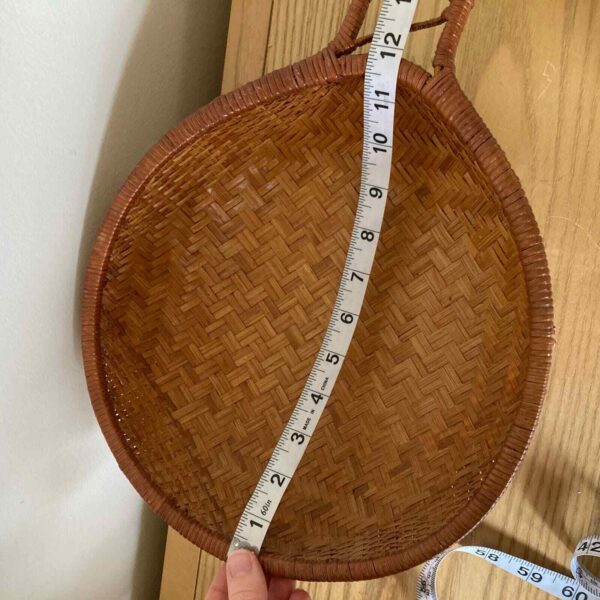 Vintage Woven Wicker Basket with Handle Boho Decor - Image 6