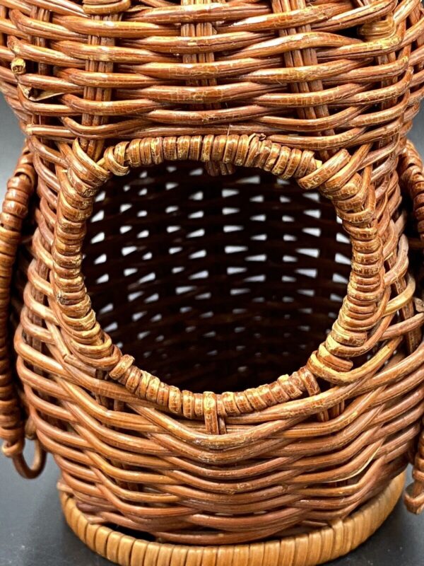 Vintage Woven Wicker Rattan OWL BASKET Mini Planter Potpourri Holder Shelf Art - Image 5