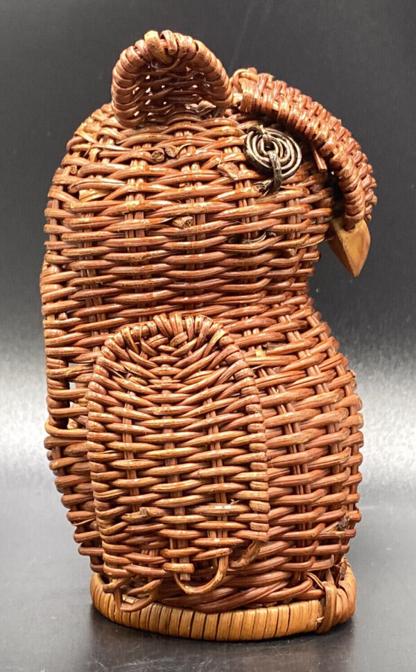 Vintage Woven Wicker Rattan OWL BASKET Mini Planter Potpourri Holder Shelf Art - Image 6