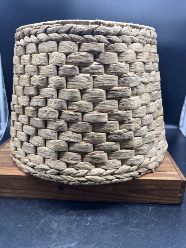 Vintage Woven Wicker Sea Grass BOHO Natural Barrel Lamp Shade-10.5”Hx11.25”W - Image 3