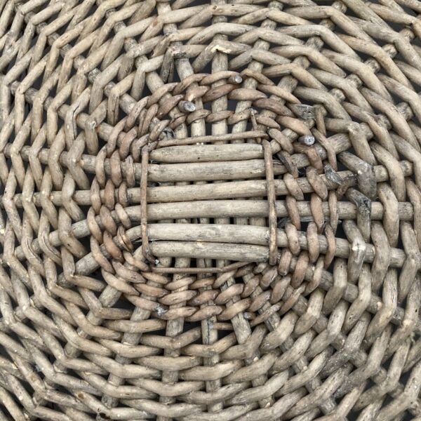 Vtg Antique Large 22” Round Wicker Rattan Basket Woven Flat Foraging Drying Boho - Image 4