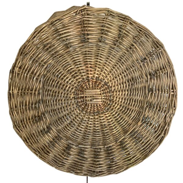 Vtg Antique Large 22” Round Wicker Rattan Basket Woven Flat Foraging Drying Boho - Image 5