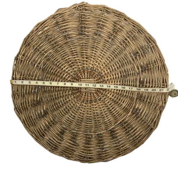 Vtg Antique Large 22” Round Wicker Rattan Basket Woven Flat Foraging Drying Boho - Image 6