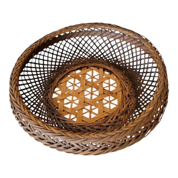 Vtg Basket Bowl Rattan Wicker Weaved Display Storage Boho Detailed Fall Autumn - Image 6