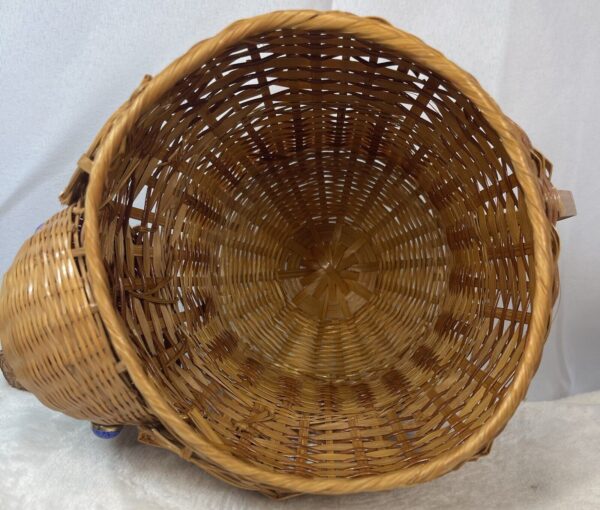 VTG Boho Elephant Wicker Plant holder Or Basket 12”wideX 7.5”tall X 5.5”round - Image 6