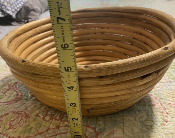 VTG Coiled Bamboo Bowl Handmade,Retro Bent Cane,Boho Rattan Basket Fruit(12"X5") - Image 5