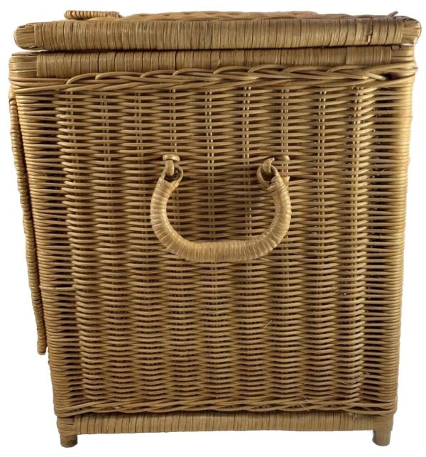 Vtg Elephant Wicker Basket w Hinged Lid MCM Rare Hamper Picnics Etc. Excellent - Image 4