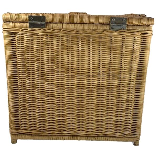 Vtg Elephant Wicker Basket w Hinged Lid MCM Rare Hamper Picnics Etc. Excellent - Image 5