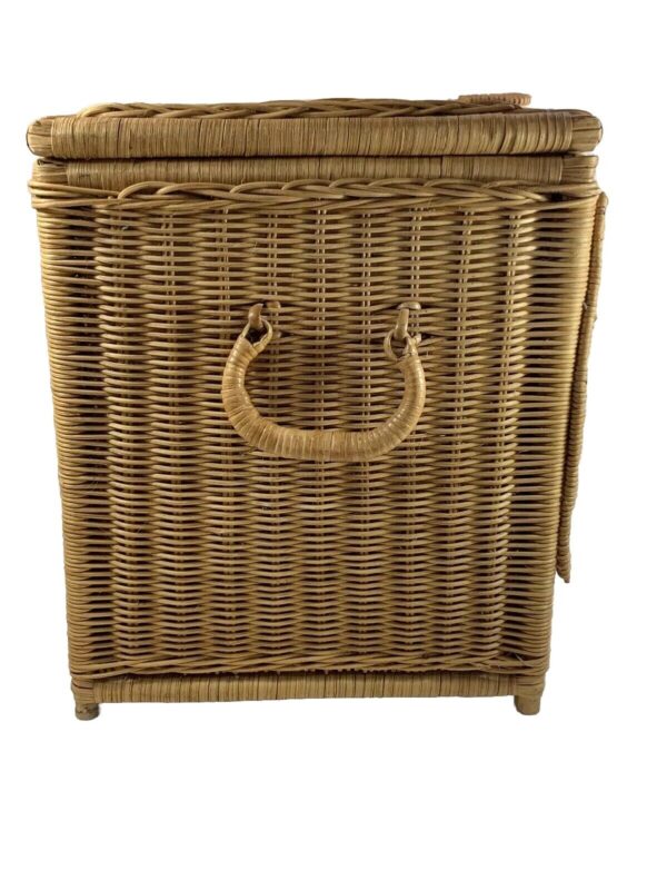 Vtg Elephant Wicker Basket w Hinged Lid MCM Rare Hamper Picnics Etc. Excellent - Image 6