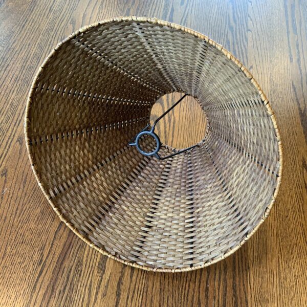 Vtg MCM Brown Woven Wicker Rattan Lamp Shade 8.75” Tall 15” Diameter - Image 5