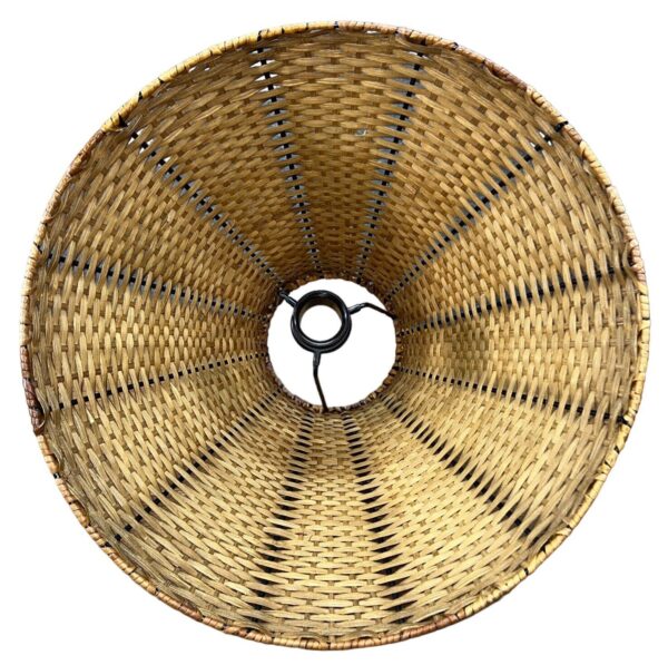 Vtg MCM Brown Woven Wicker Rattan Lamp Shade 8.75” Tall 15” Diameter - Image 2