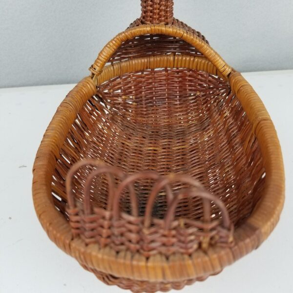 Vtg Set of 2 Woven Wicker Rattan Duck Farmhouse Boho Basket with Wooden Beak - Image 6