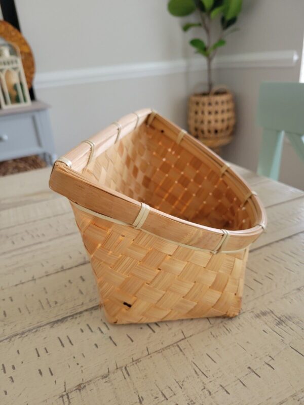 🌾Vtg Small Woven pocket basket boho bohemian country rustic farmhouse - Image 3