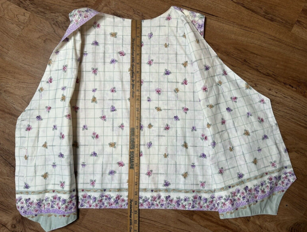 VTG Vest XL Cottagecore Pastel Spring Floral Country Basket Boho Indie Handmade - Image 6