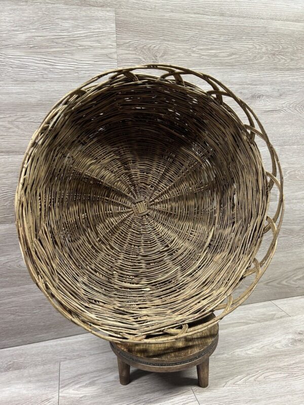 VTG Woven Basket Bowl 19” Handmade Extra Large Boho Farmhouse Cottage Design