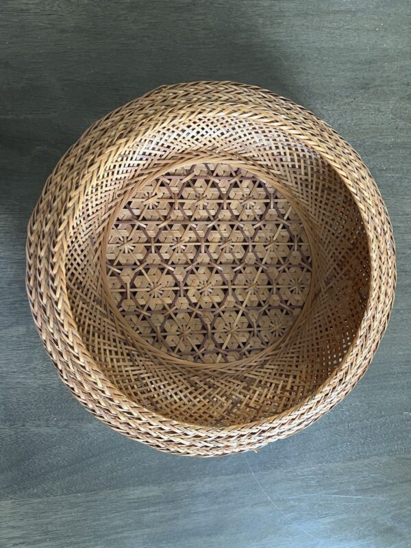 VTG Woven MCM Wicker Nesting Baskets Boho Country Cottage Wall Decor Lot Of 3 - Image 2