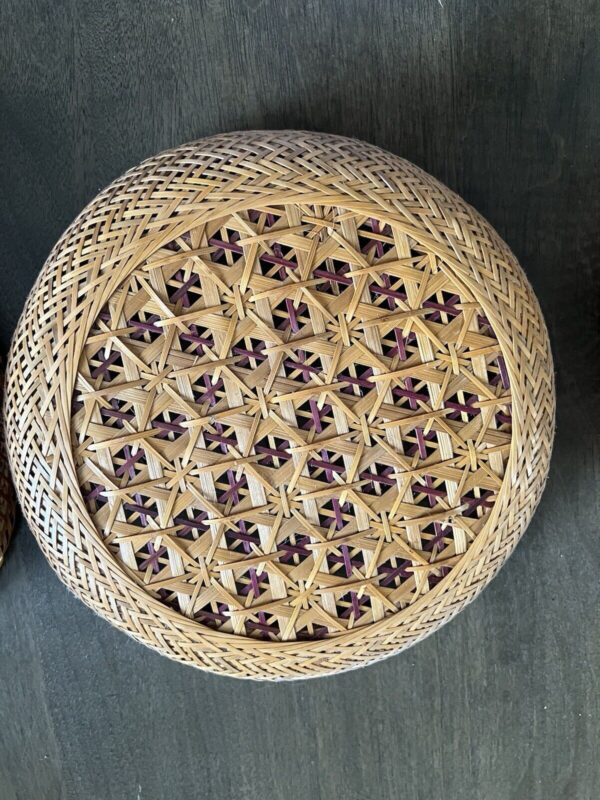 VTG Woven MCM Wicker Nesting Baskets Boho Country Cottage Wall Decor Lot Of 3 - Image 5