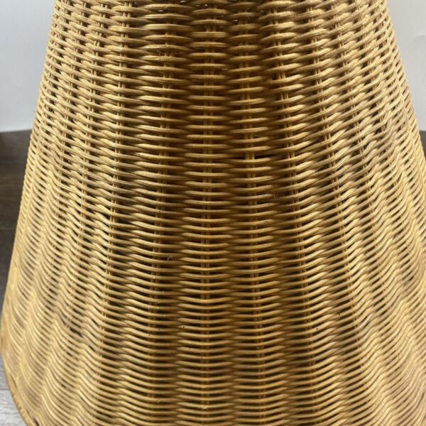 VTG Woven Wicker Rattan Lampshade 12.5 X 16 Tan Brown Tropical Beach Lamp Shade - Image 3