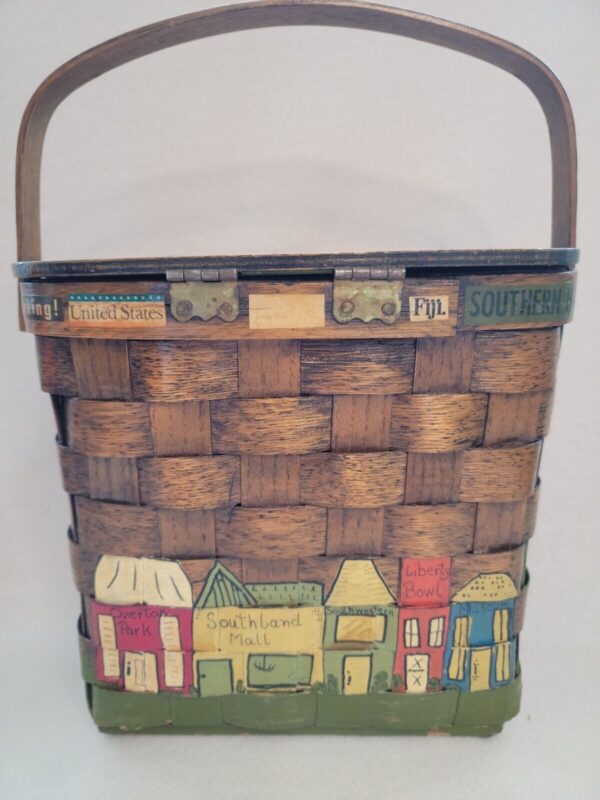 Vtg1960s Caro Nan Basket Purse Hand Painted Memphis Tennessee Hippie Boho Mod - Image 3