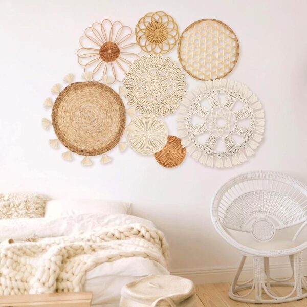 Wall Basket Decor Rattan Basket Wall Decor Boho Wall Baskets Hanging Baskets NEW - Image 3