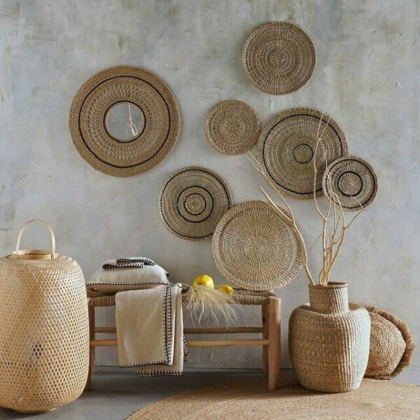 Wall Basket Wicket Galery Wall SetX3 Boho Ethnic Decor Basket Indoor - Outdoor - Image 3