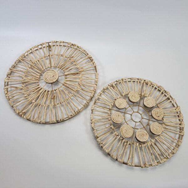 Wall Hanging Decor BOHO Jute and Metal set of 2