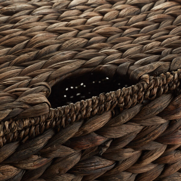 Water Hyacinth Storage Baskets with Lids, Rectangular Woven Wicker Tote Bins - Image 5