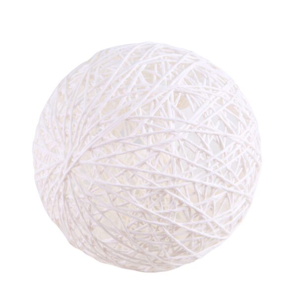 White Bamboo, Rattan And Ball Chandelier Individual Creativity9866 - Image 2