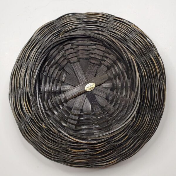 Wicker Basket Black Round Decorative Bowl Artisan Weaving 9" Diameter Home Decor - Image 5