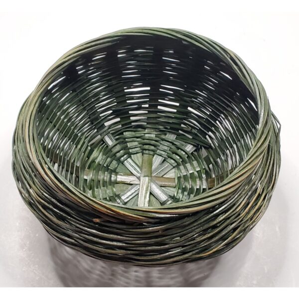 Wicker Basket Green 9" Round Decorative Bowl Artisan Weaving 9" Diameter Home De - Image 3