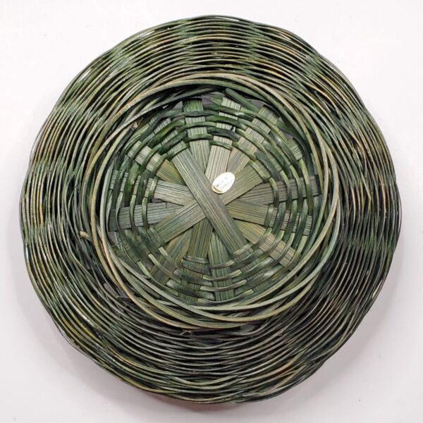 Wicker Basket Green 9" Round Decorative Bowl Artisan Weaving 9" Diameter Home De - Image 5