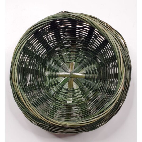 Wicker Basket Green 9" Round Decorative Bowl Artisan Weaving 9" Diameter Home De - Image 6