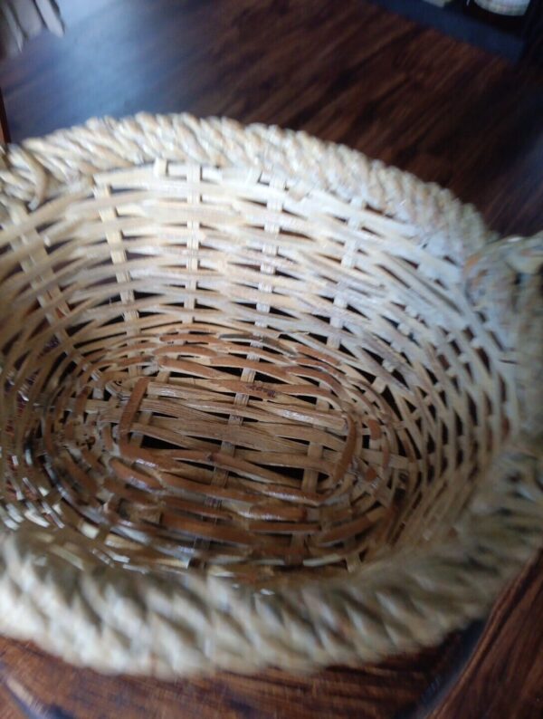 Wicker Basket Rectangle Study Well Made With Handles Farmhouse Country Kitchen - Image 3