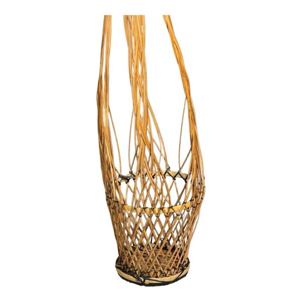 Wicker Basket Tall Wine Carrier Vintage Floral Decorative Boho Woven 21” - Image 6