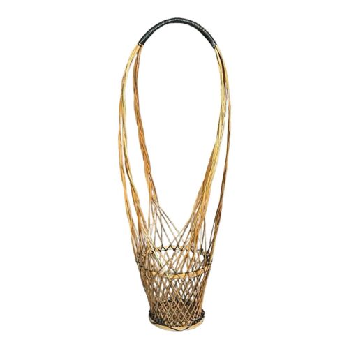 Wicker Basket Tall Wine Carrier Vintage Floral Decorative Boho Woven 21” - Image 7